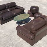 Pair of leather sofas model "Petronio" by Tito Agnoli for Poltrona Frau 1970