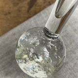 Trio de vases type soliflore en verre pieds boule