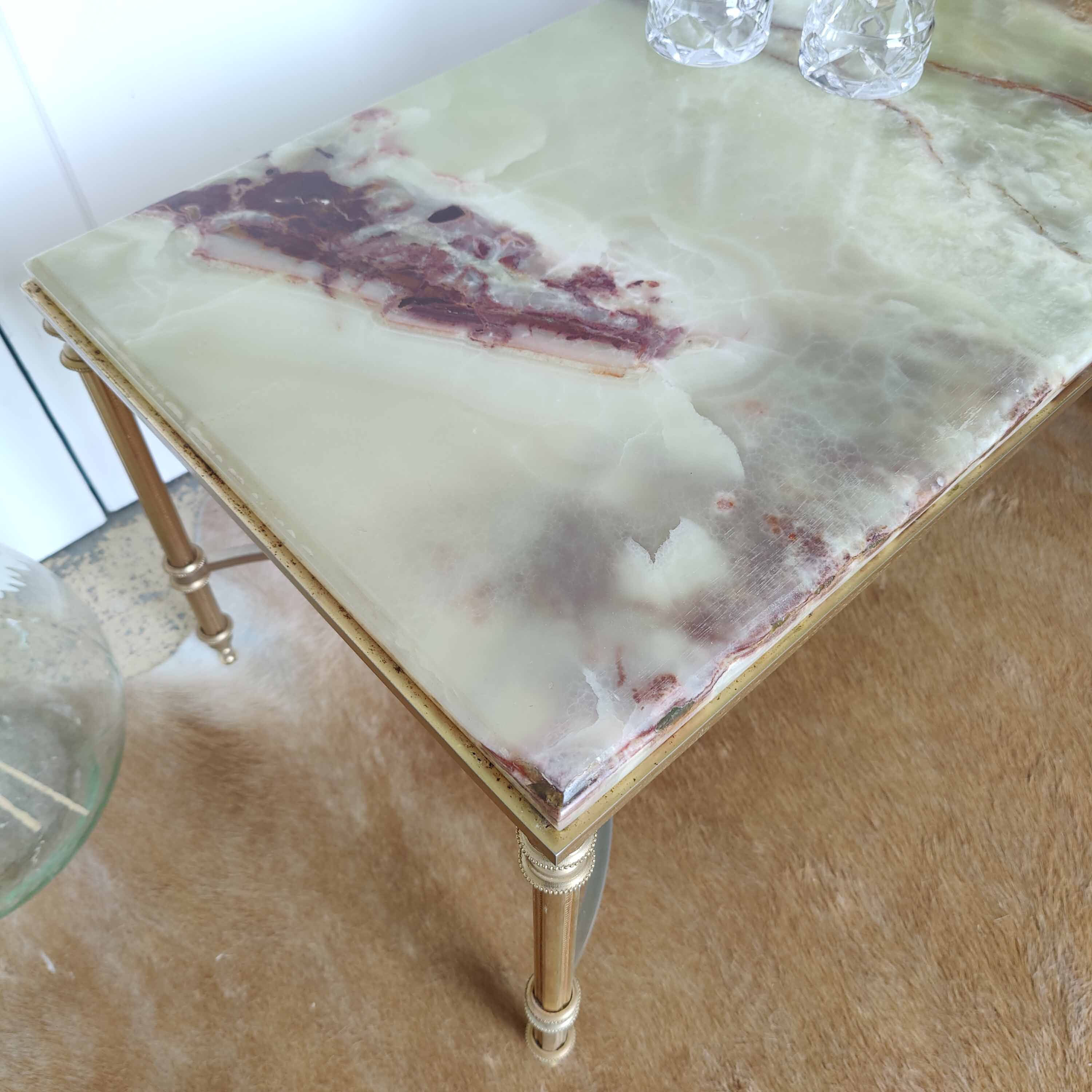 Golden and onyx coffee table