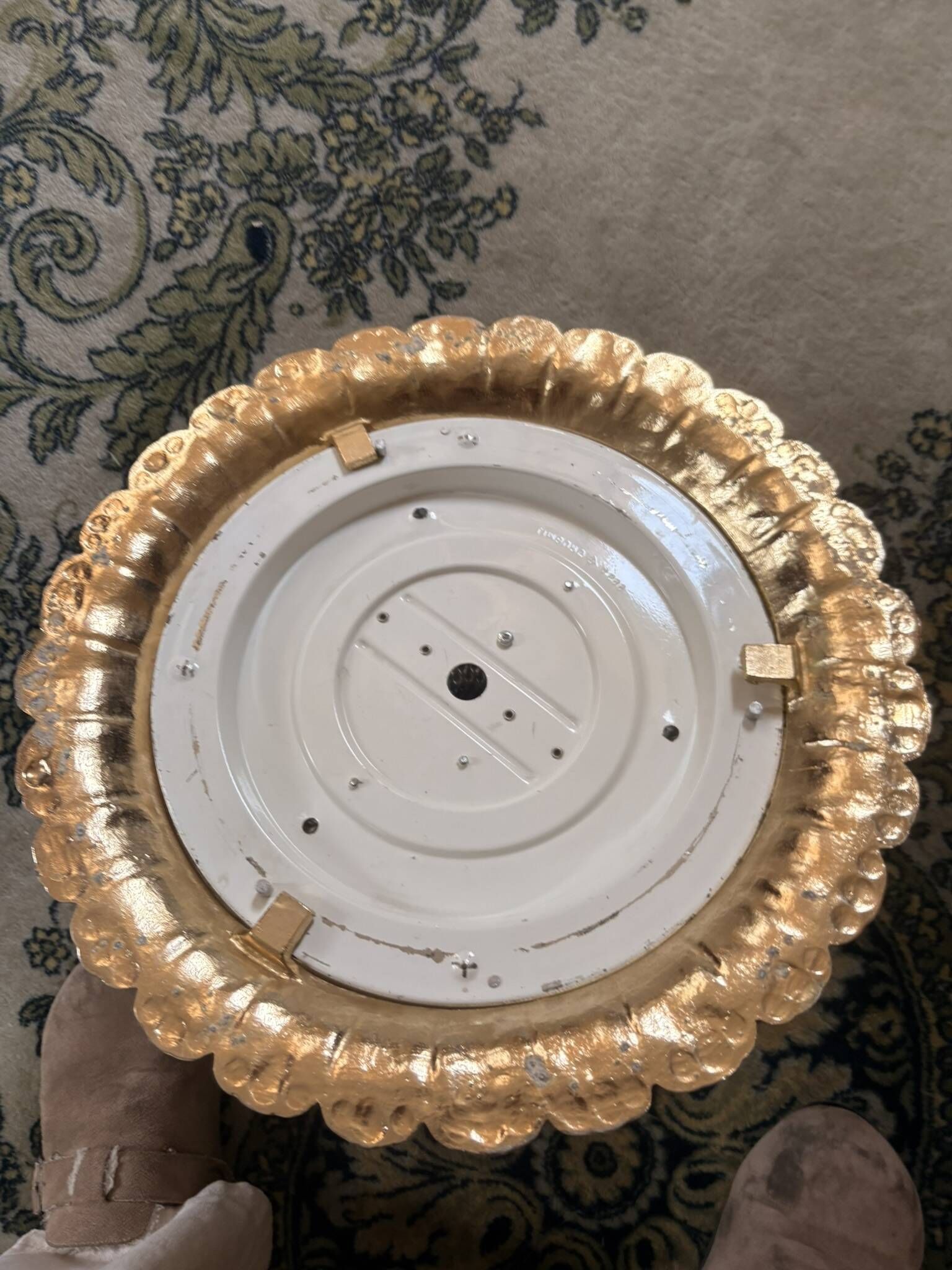 Vintage ceiling light Glashütte Limburg Bronze Hollywood Regency Mid Century