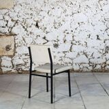 Modernist white skai chair, 1950