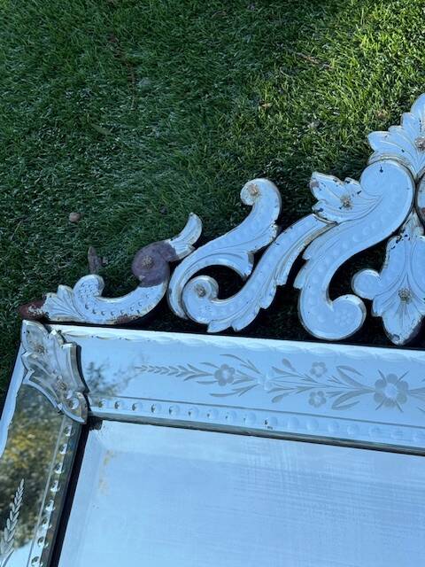Large murano venice fireplace mirror 1930
