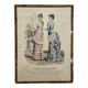 Engraving lithograph old fashion illustration under glass late 19th century