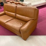 Brown leather sofa