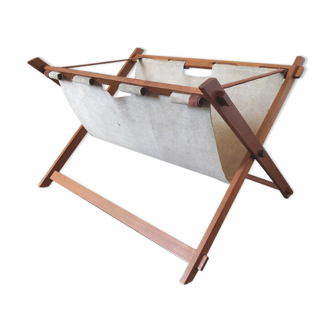 Porte-revues scandinave teck et cuir