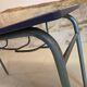 Double school desk with school bag holder