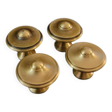 4 patinated brass furniture knobs 25mm