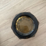 Smoked black chiseled glass vase