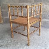 Chaise d'angle bobbin hollandaise doree