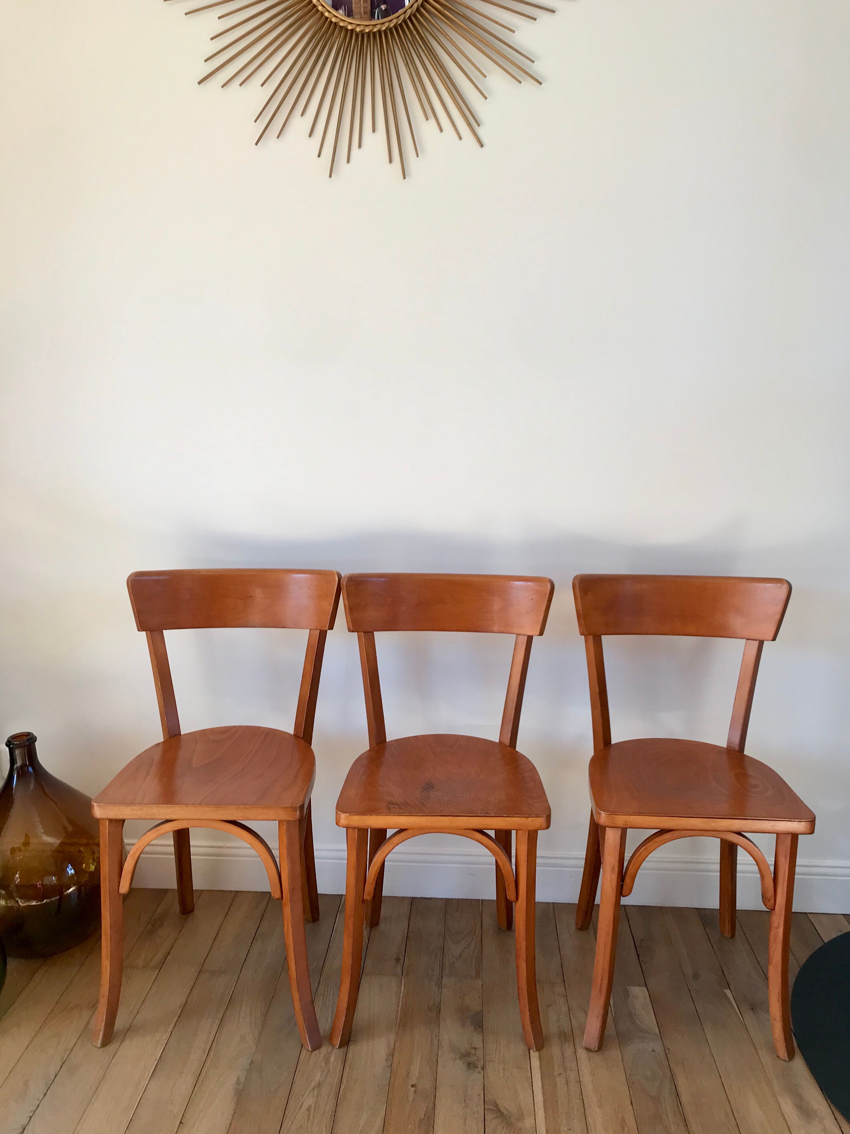Set of 6 Luterma bistro chairs in beech wood 40-50s