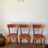 Set of 6 Luterma bistro chairs in beech wood 40-50s