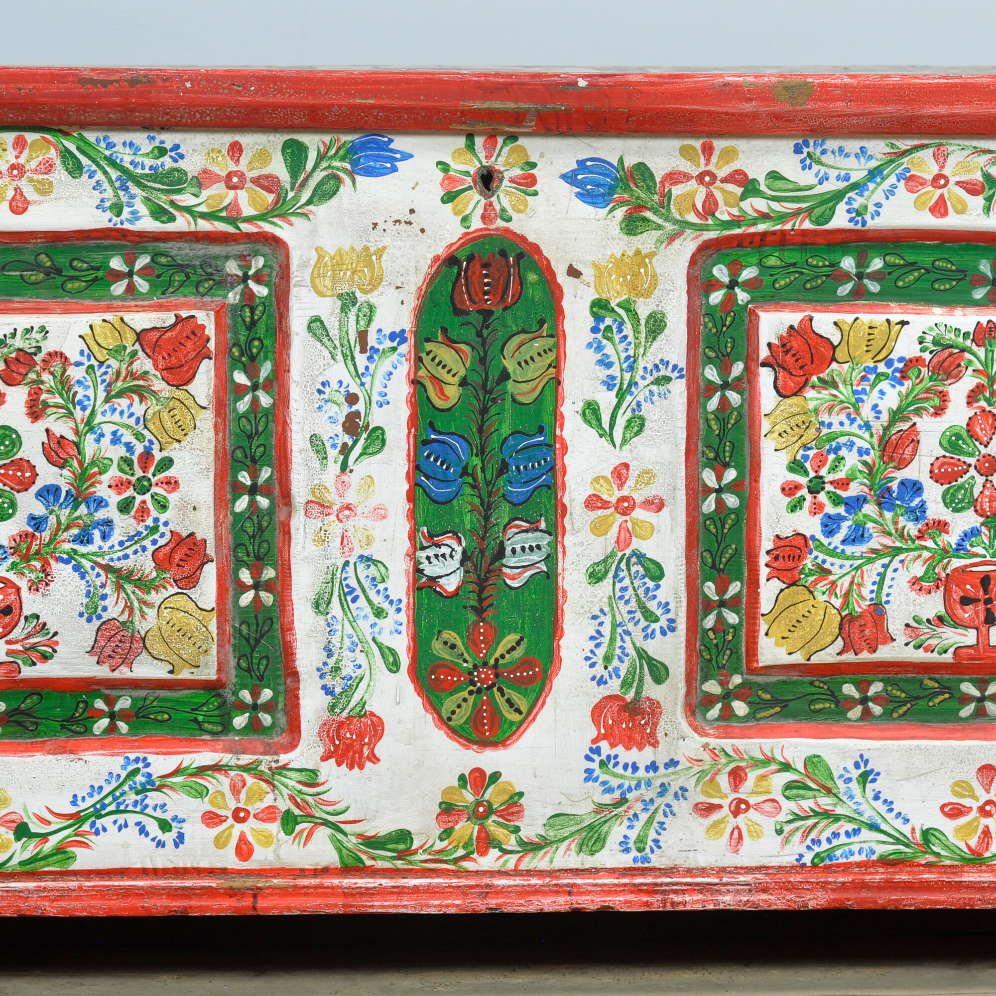 Folk art bridal chest, dated 1948