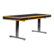 Mid-century modern oak and chrome desk with leather top, 1980s