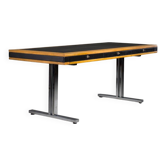 Mid-century modern oak and chrome desk with leather top, 1980s