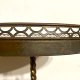 Guéridon néo classique laiton et acajou
