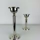 Pair of chrome postmodern candlesticks, 1980s