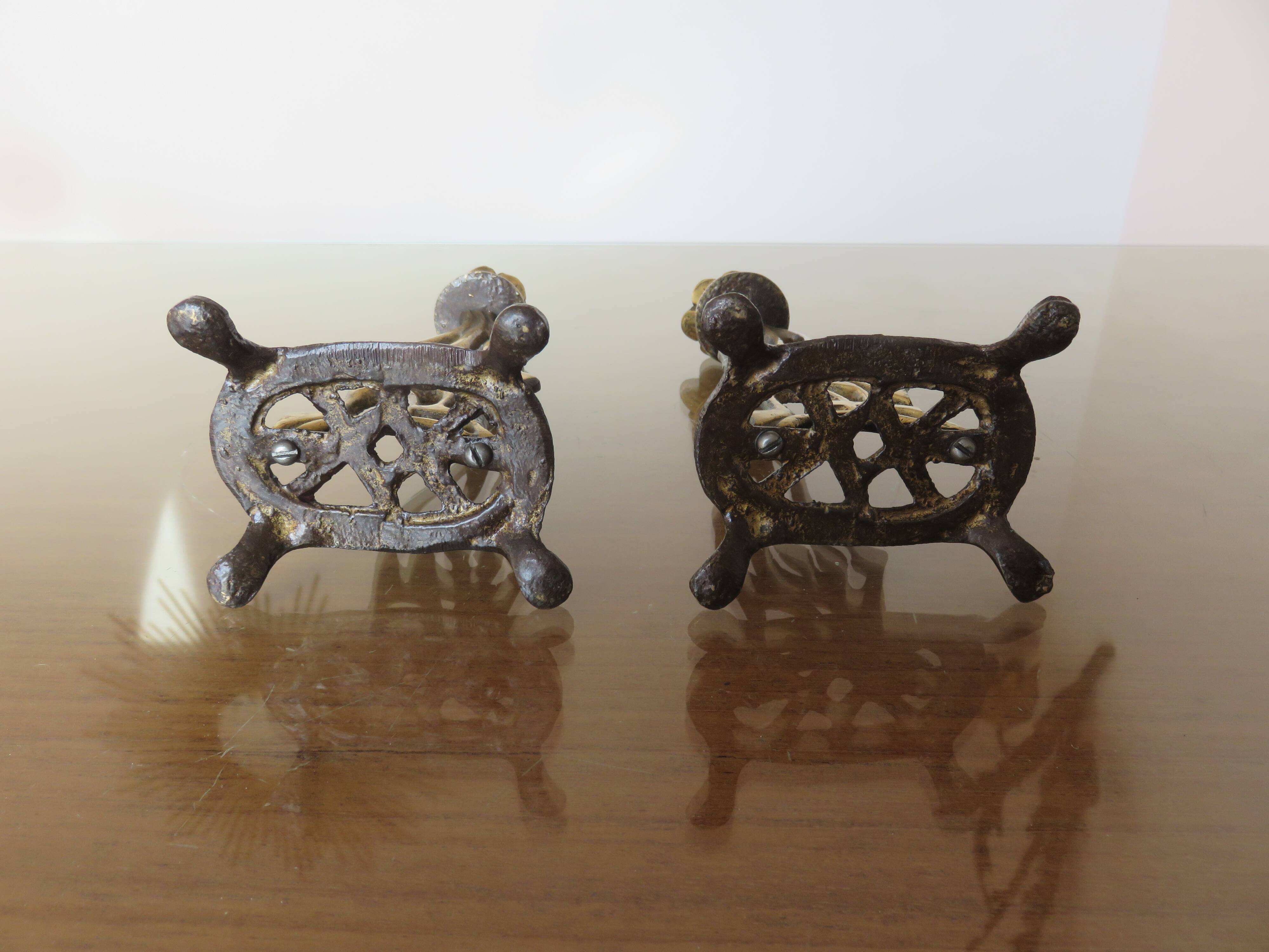 Pair of art nouveau style brass candlesticks