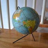 World map globe Girard Barrère 60s