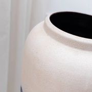 XL Vintage Floor Vase Bay Keramik 624-45, Ceramic, White & Navy Two-Tone Glaze, 1960s
