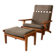 Fauteuil avec repose-pieds Hans Wegner GE 375