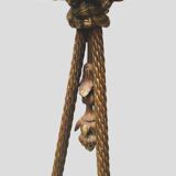 Louis XVI style chandelier in bronze and frosted glass 20th century