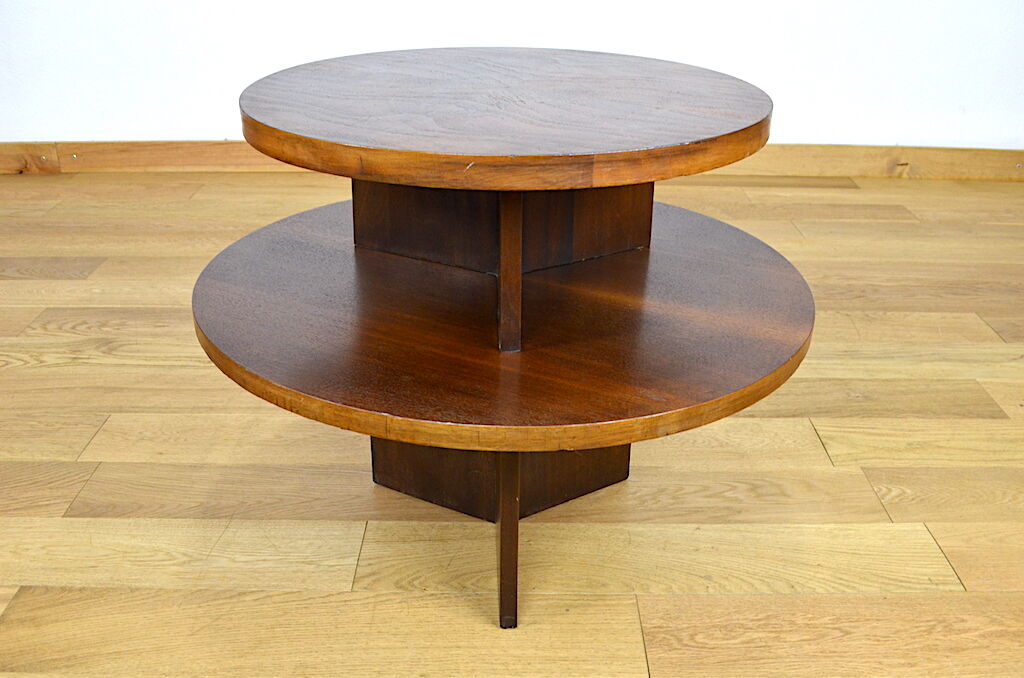 Art-Deco pedestal table in walnut 1940