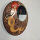 Enamel mirror on Volvic lava by Jacques Avier, 1980s