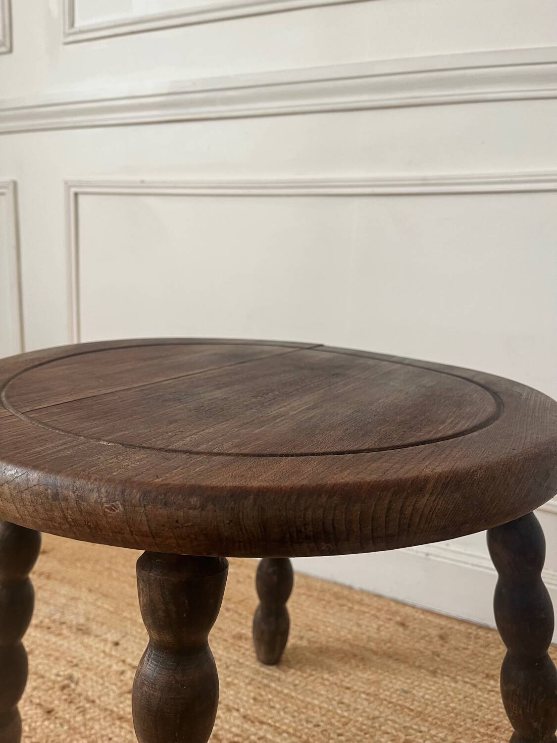 Beaded wooden side table