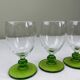 4 verres vintage vert