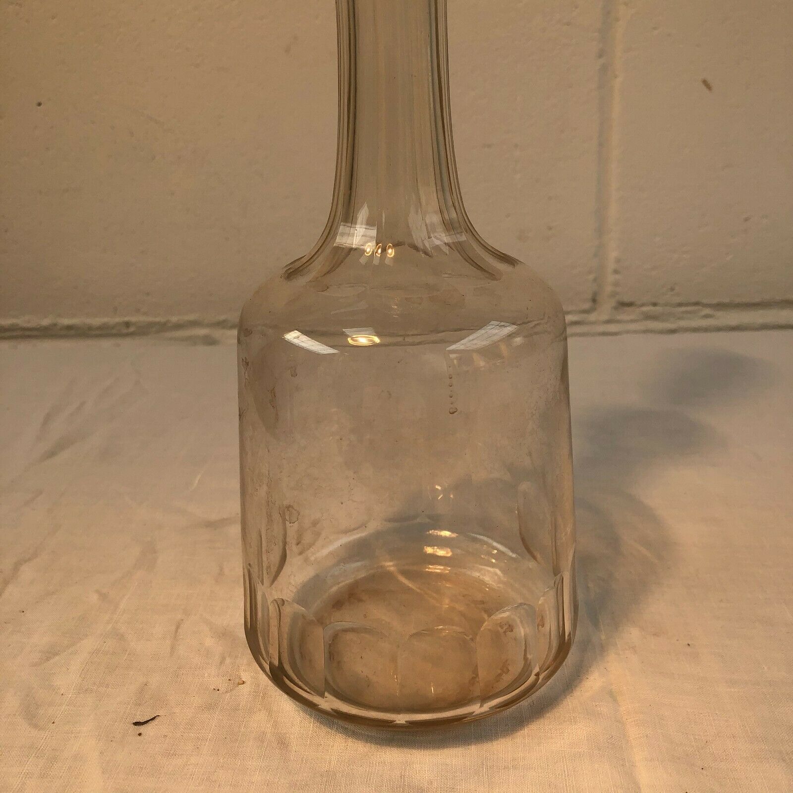 Flat rib crystal bottle late 19th century