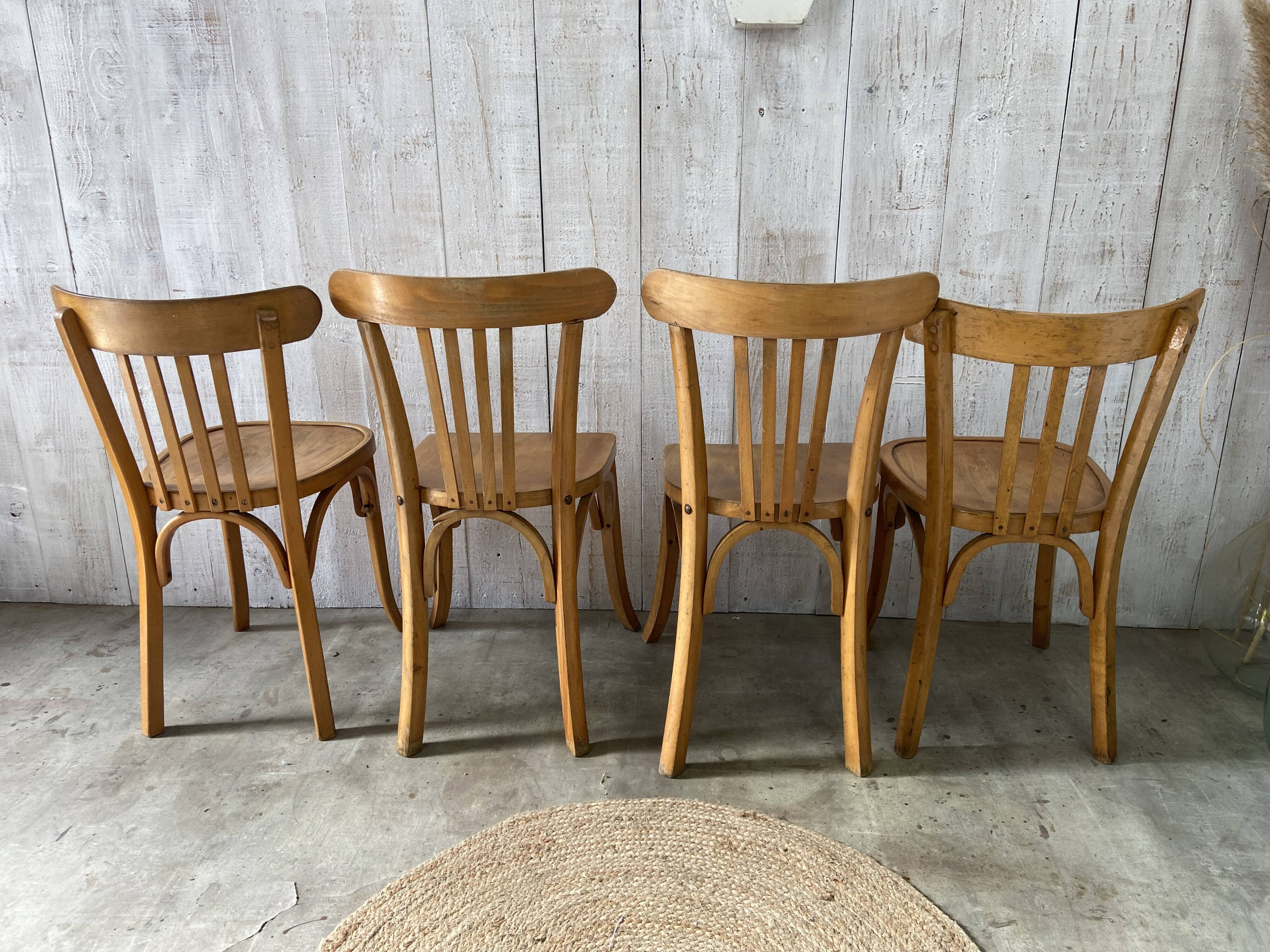 Set of 4 mismatched bistro chairs