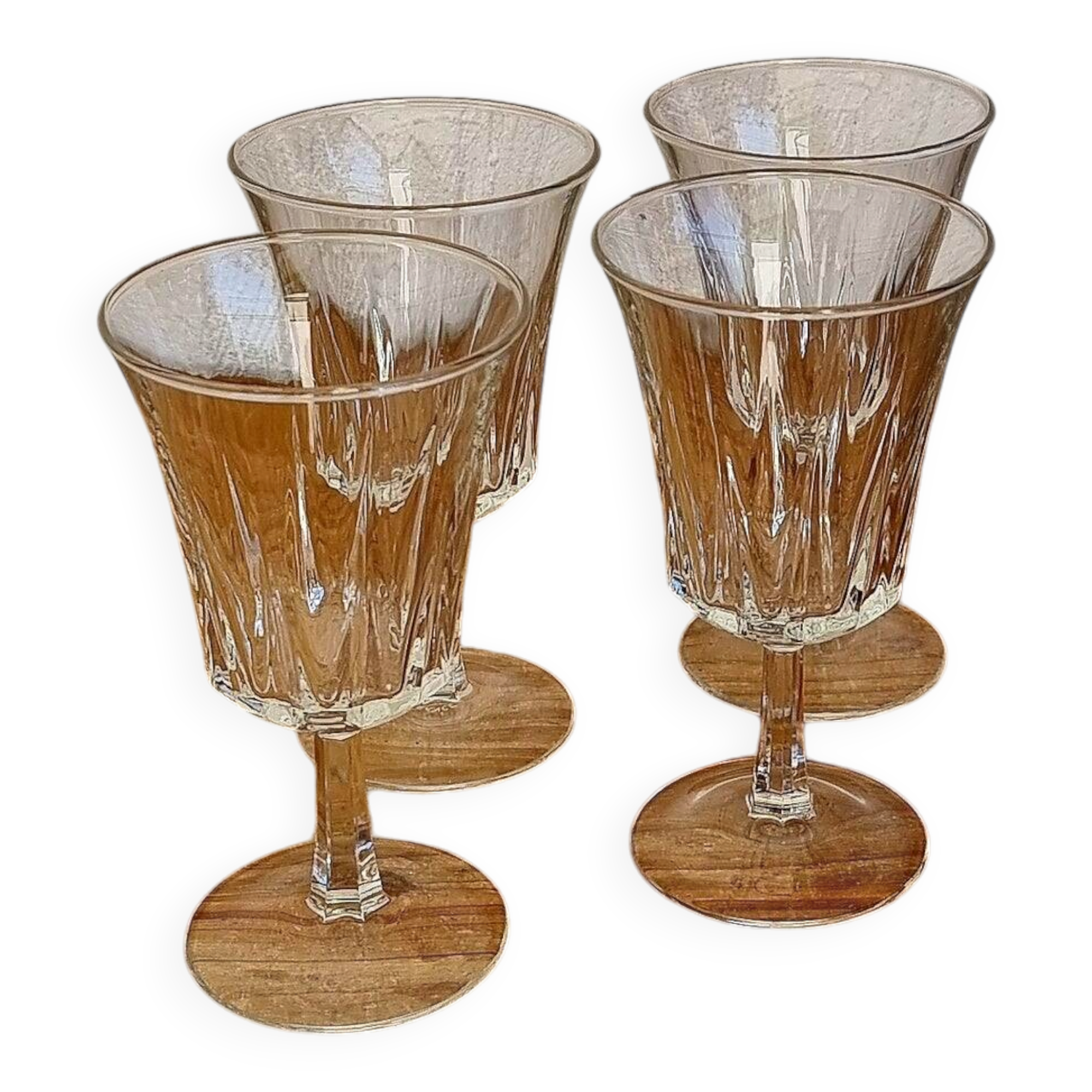Lot de 4 verres à pied vintage Luminarc Régence années 1970