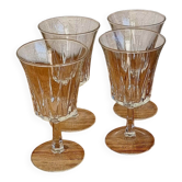 Lot de 4 verres à pied vintage Luminarc Régence années 1970