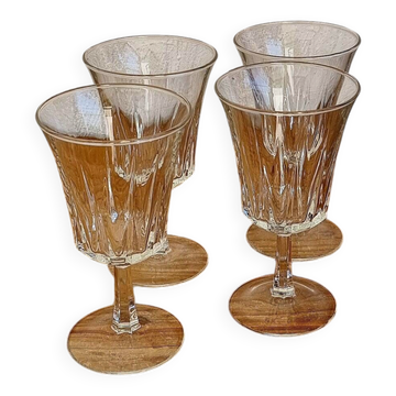 Lot de 4 verres à pied vintage Luminarc Régence années 1970