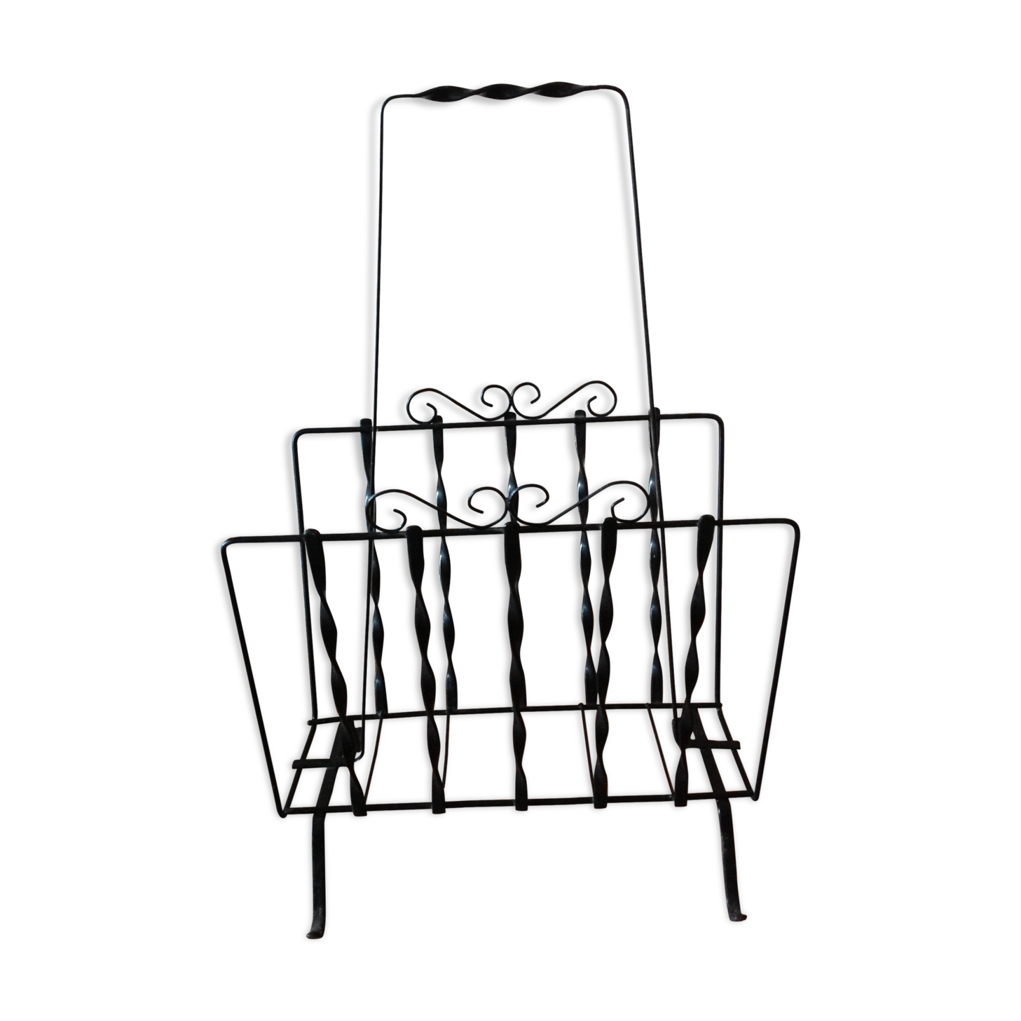 Black metal magazine holder