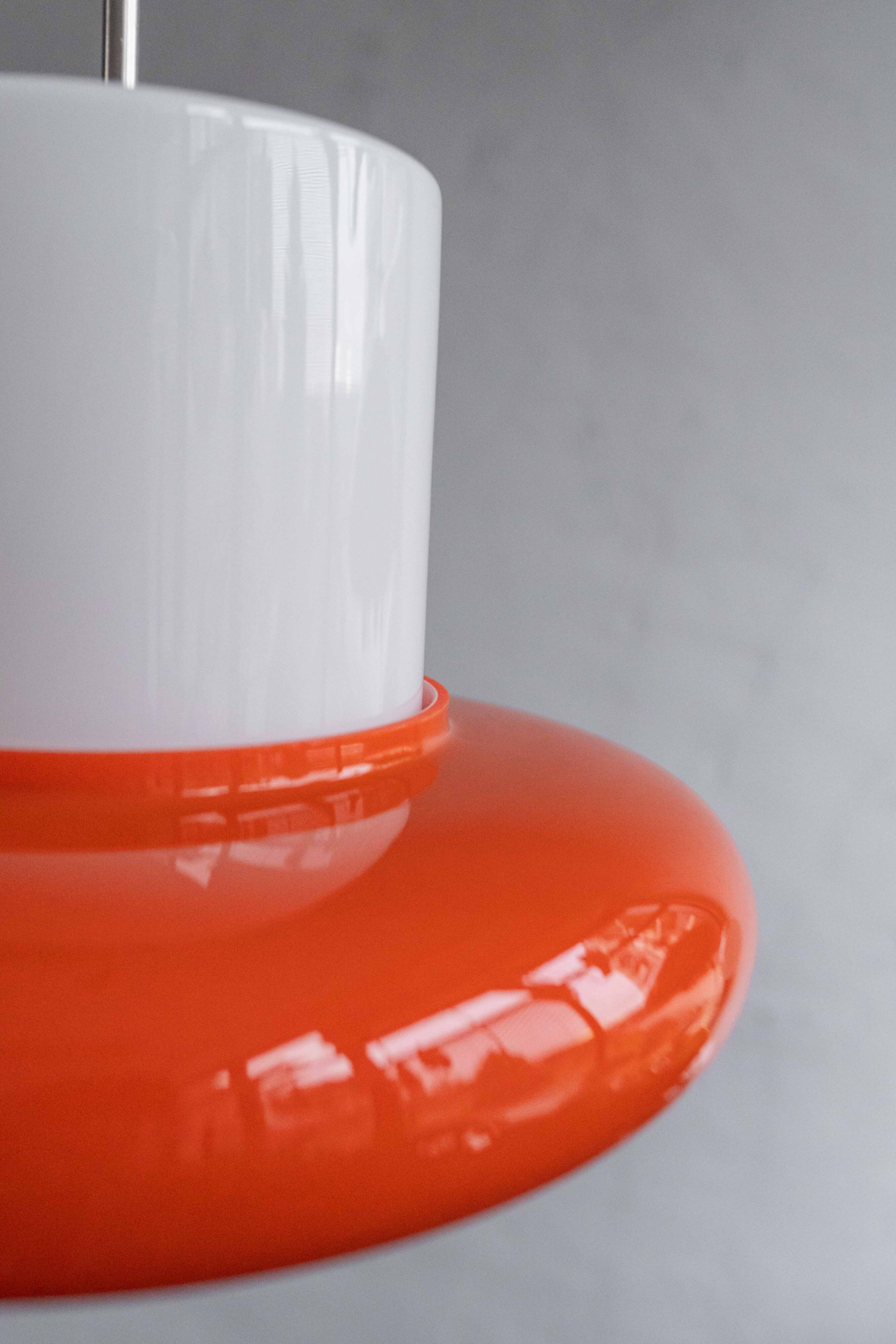 Vintage Czechoslovak Hanging Glass Lamp By Osvětlovací Sklo, 1970s