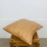 Vintage patchwork leather cushion