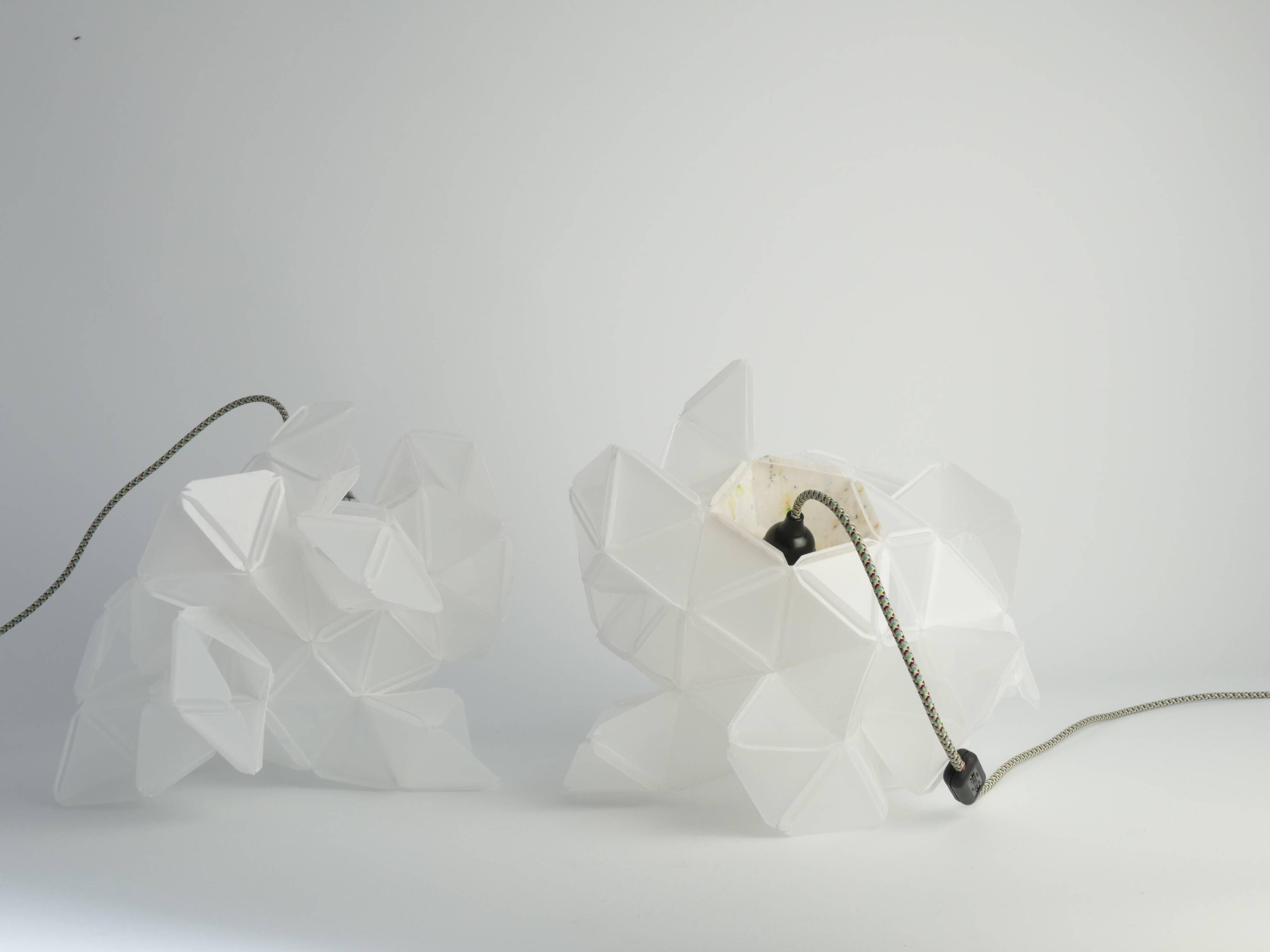 Labyrinth, Hazy, Artisan Light Sculpture with Integrated Fixture, By Republiken