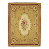 Handmade European Vintage Aubusson Kilim 262 cm x 358 cm