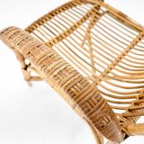 Fauteuil en rotin du milieu du siècle, Tchécoslovaquie, années 1970