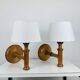 Pair of Aneta Scandinavian wooden wall lights, 1960s