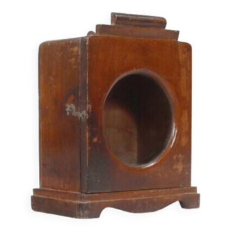 Small old wall display case clock box patina original india