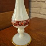 Large opaline vase decorated vintage 70s
