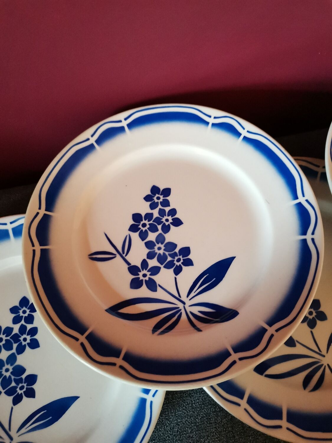 Blue flower plates Badonviller