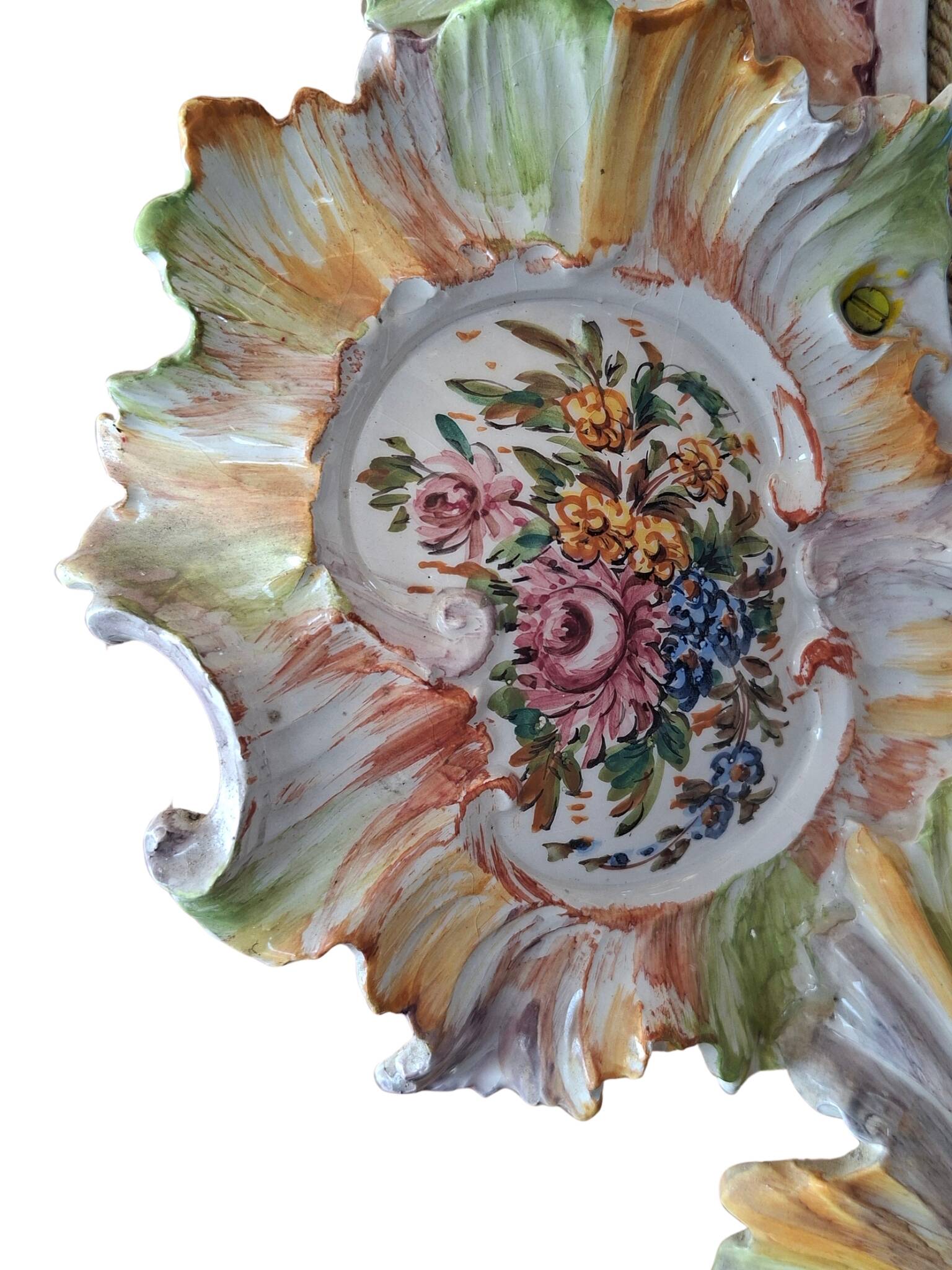 Magnifica Specchiera d’Arte in Ceramica Policroma – Maria Pegoraro per Ricc