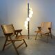 Lot 2 folding armchairs "Rex lounge" design Niko KRALJ bent beech 60s vintage