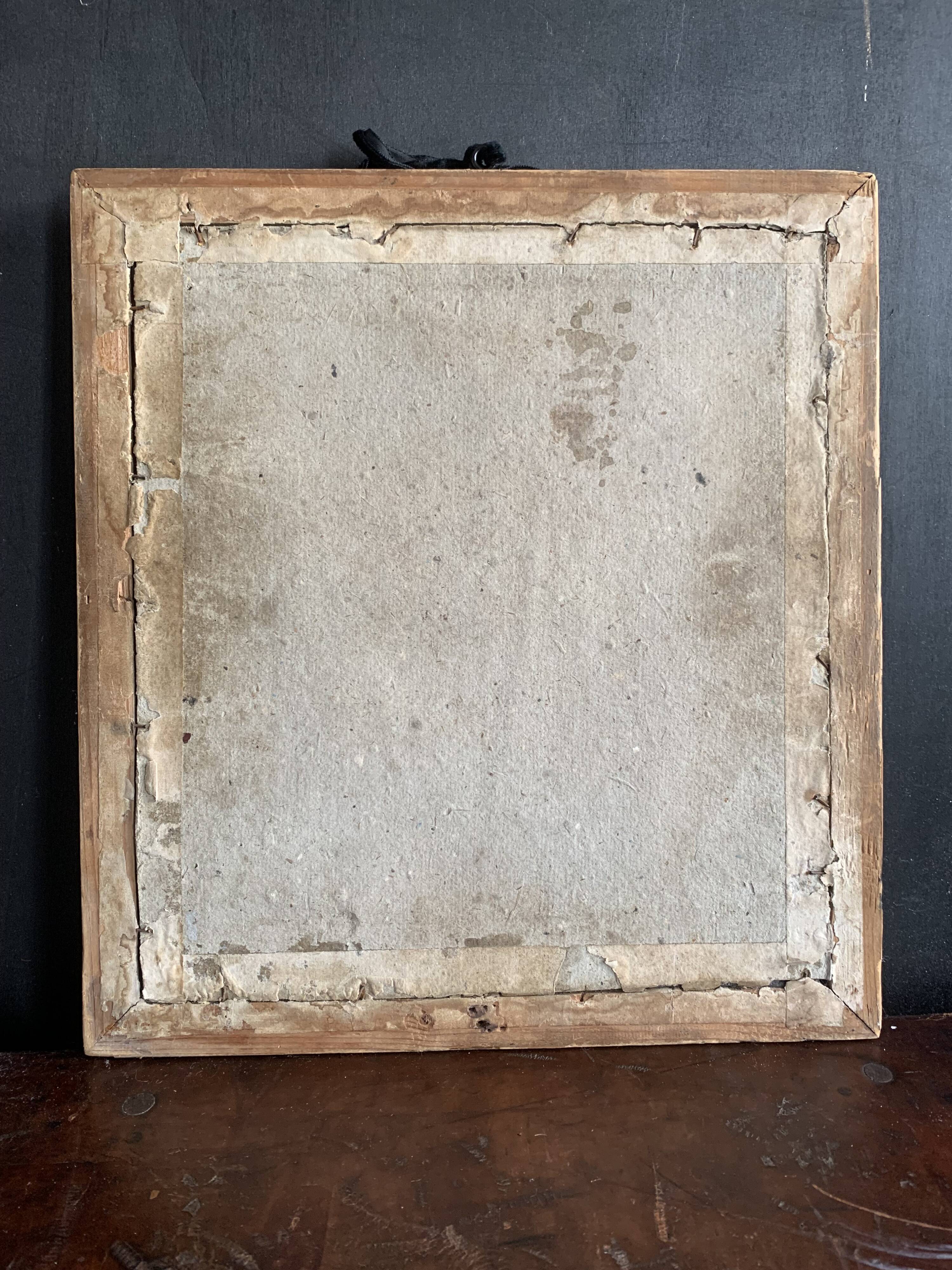 Antique mercury mirror in wood, late 19th century