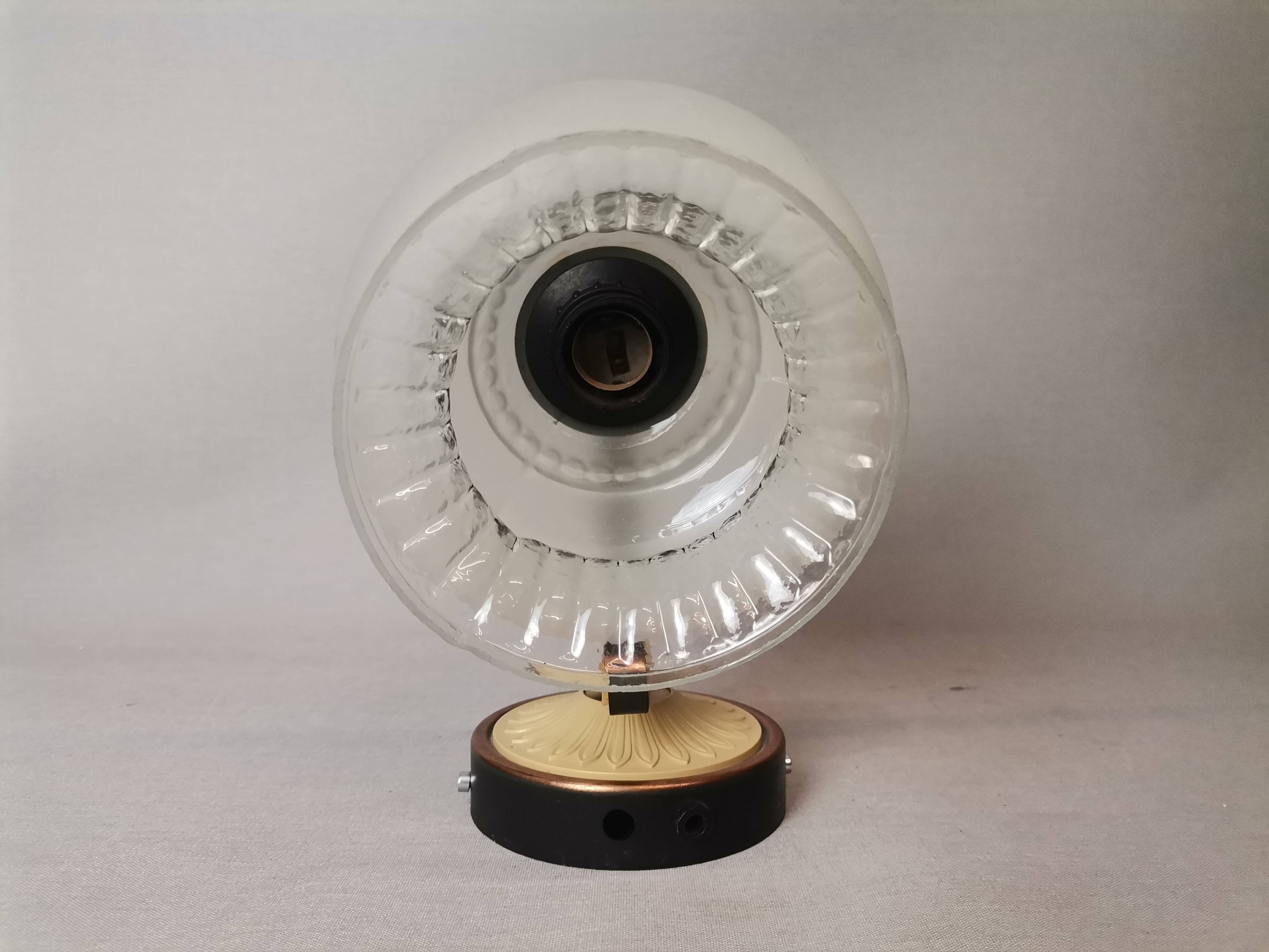 Eastern European mid century hand-blown glass wall sconce lamp 1970s