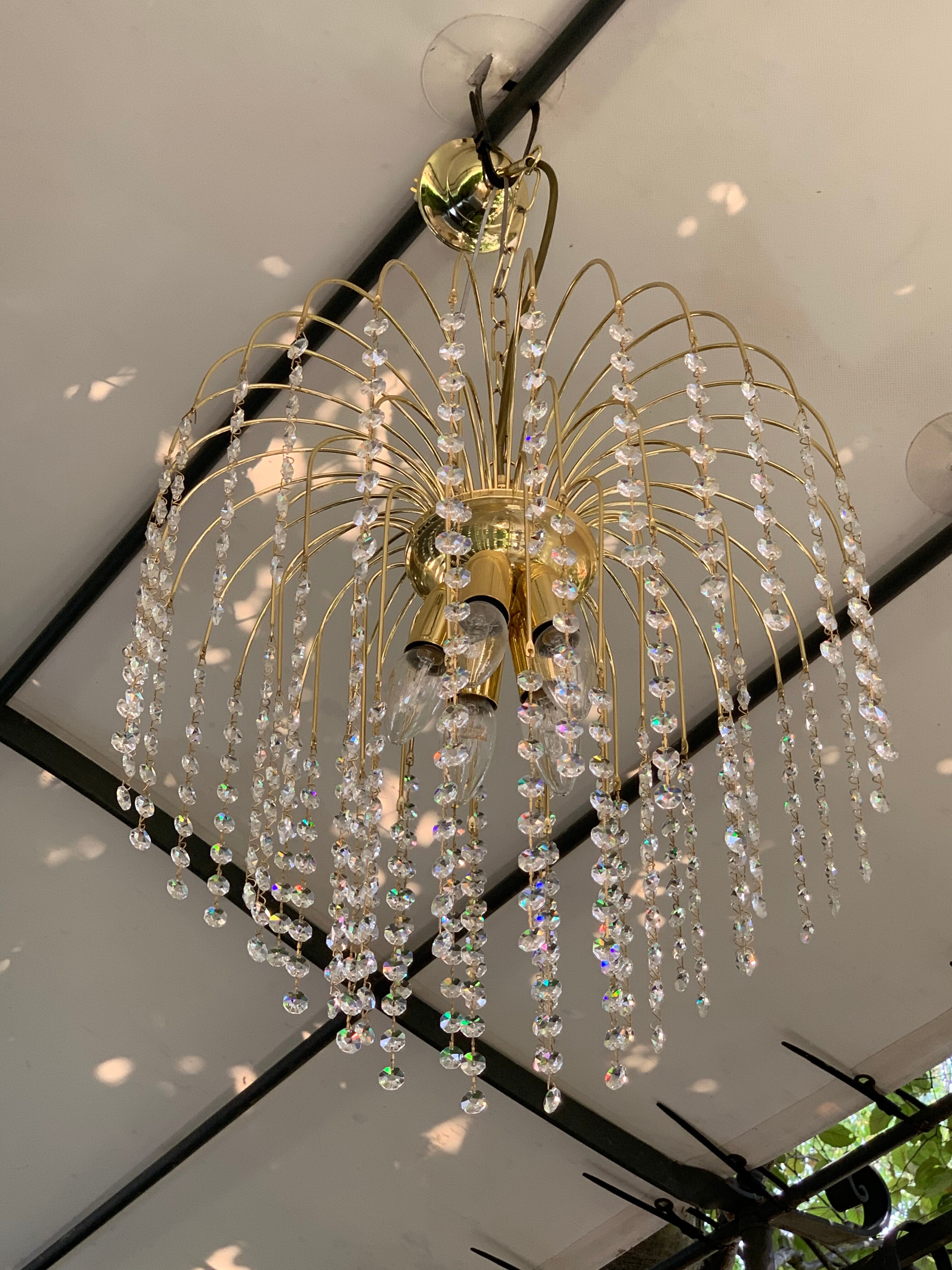 Crystal spider chandelier 1970