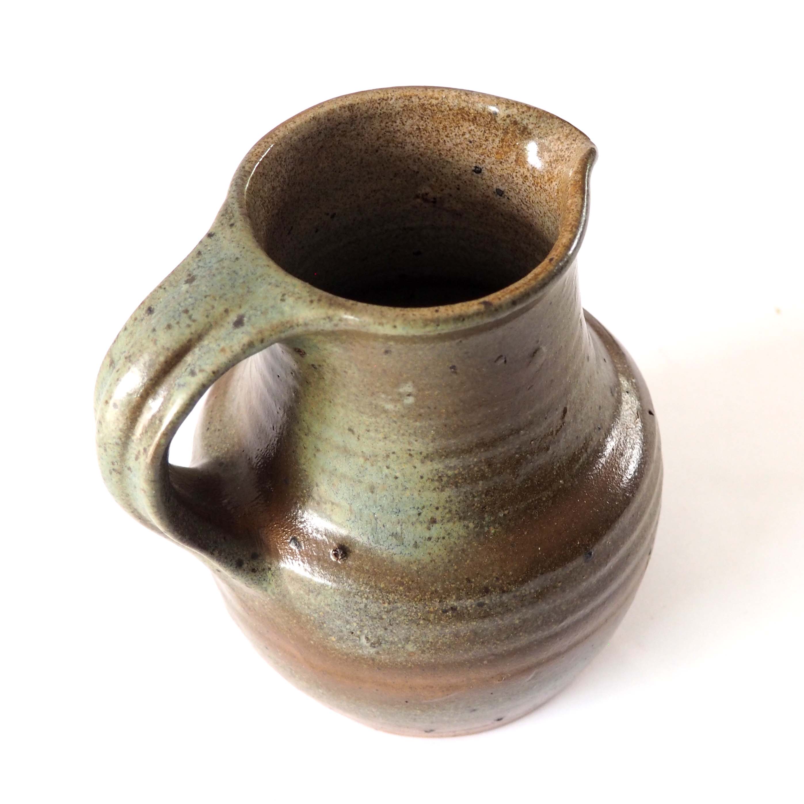 Signed stoneware pitcher